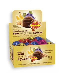 Bombom Zero Açúcar Chocolate Ao Leite Caixa Sortida 30 unidades